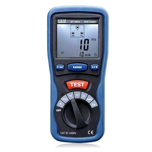 CEM DT-5554 Microprocessor Controlled RCD Tester