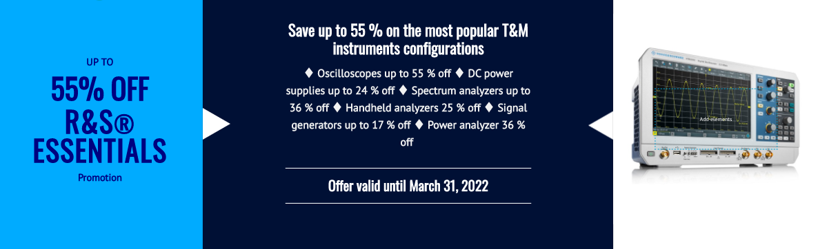 Save up to 55 % on the most popular T&M instruments configurations