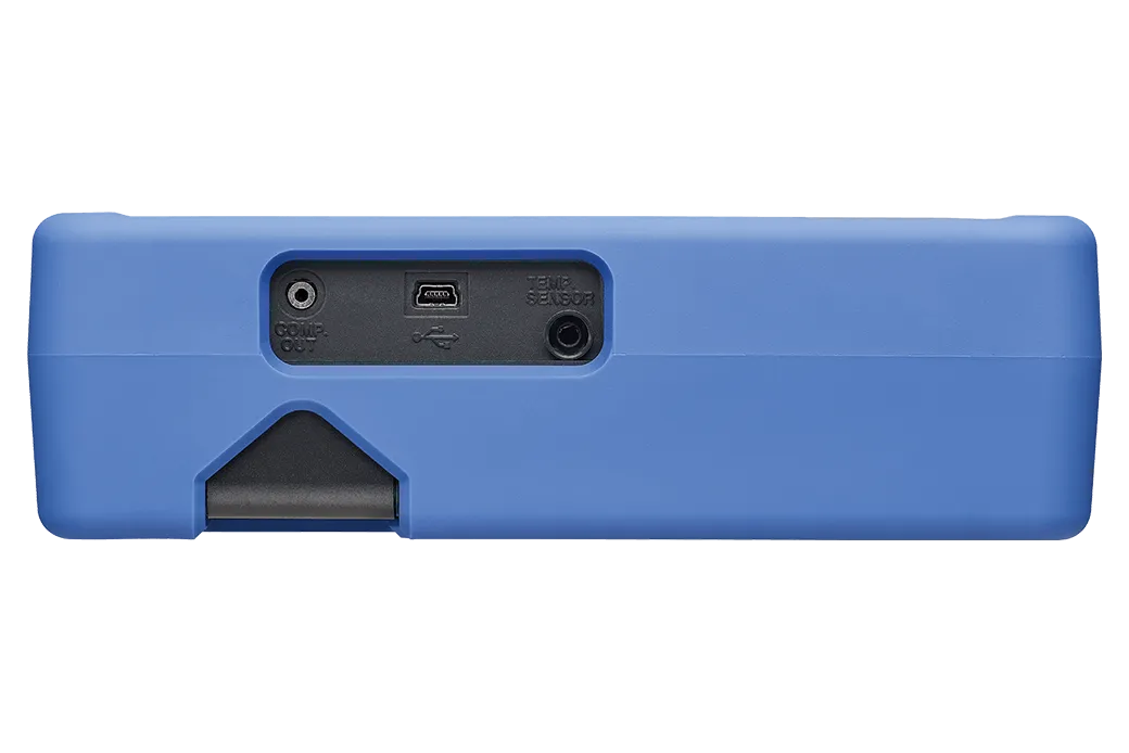 Electrician using HIOKI RM3548-50 to test EV battery busbar connections in automotive workshop