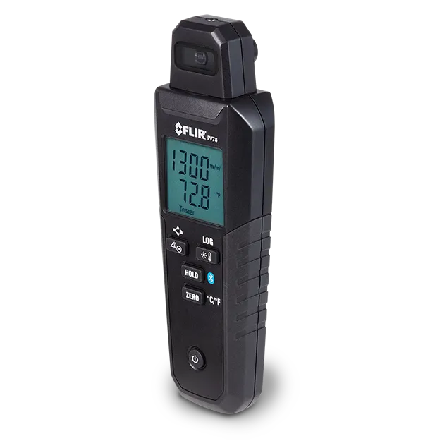 FLIR PV78 with external temperature probe mounted on solar panel