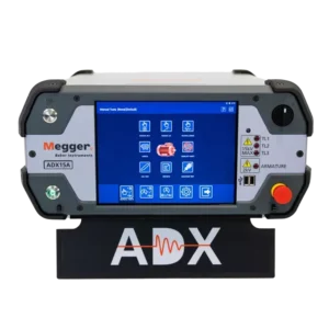 Megger Baker ADX automated static motor analyser front panel with 10.4-inch touch screen
