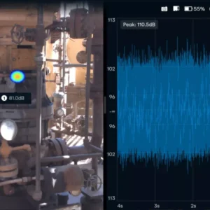 MPAC208 mechanical fault detection on rotating equipment showing spectrogram display