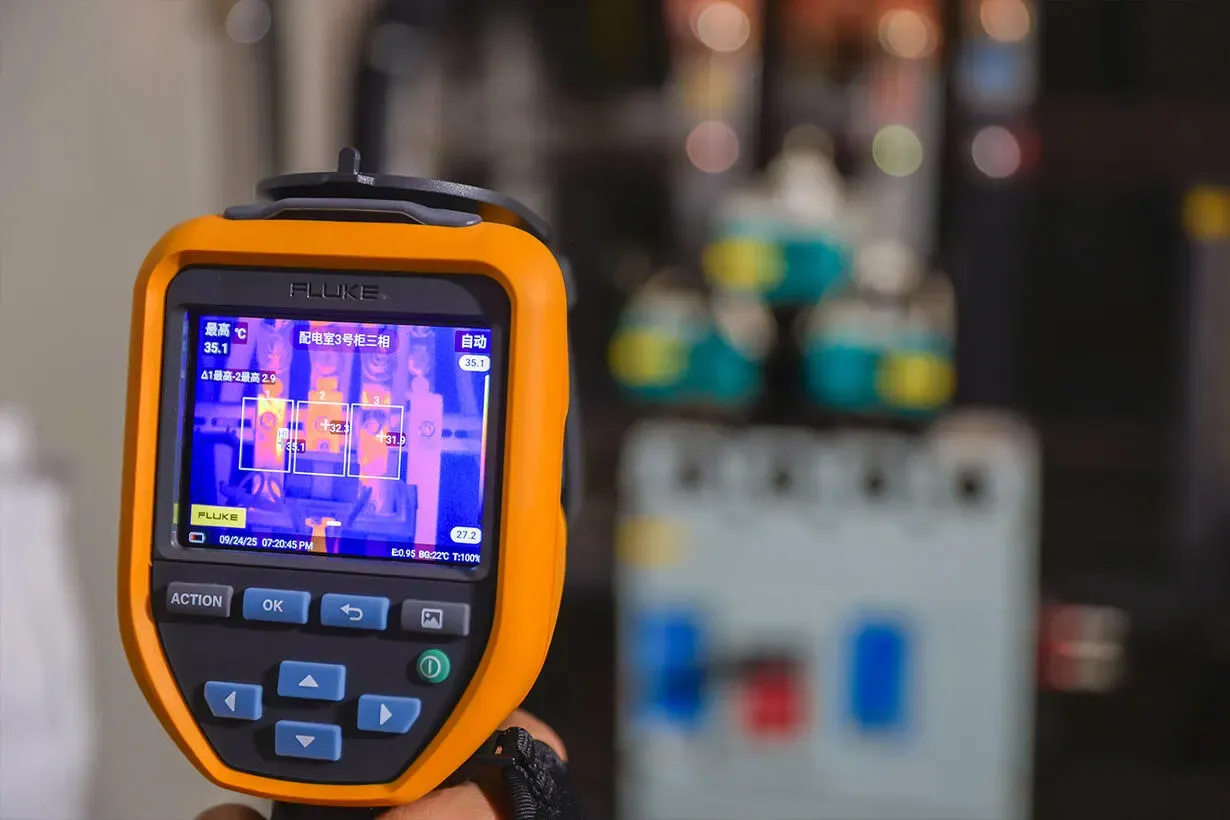 Fluke TiS75 PRO dew point calculation display on building thermal inspection