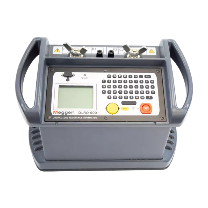 Megger DLRO600 600A digital micro-ohmmeter on white background