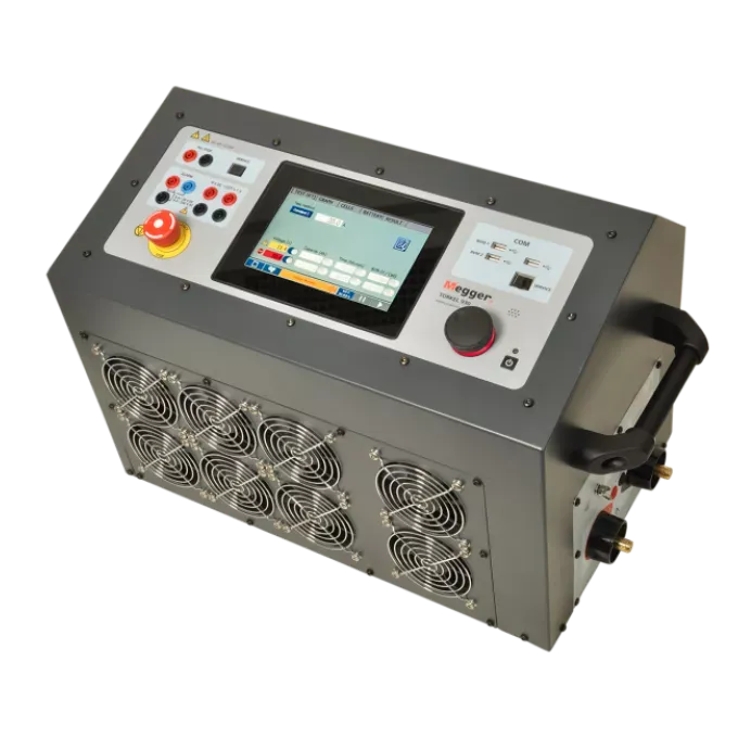 TORKEL900 battery discharge tester connected to substation battery bank