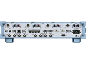 WT1500 rear panel with four input elements, Ethernet, CAN FD connector and SFP ports