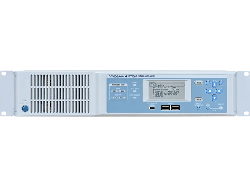 Yokogawa WT1500 front panel showing 2.9-inch LCD, control keys and USB-C port
